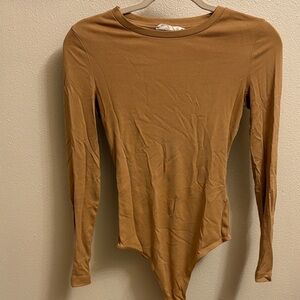 Elodie Camel Long Sleeve Bodysuit